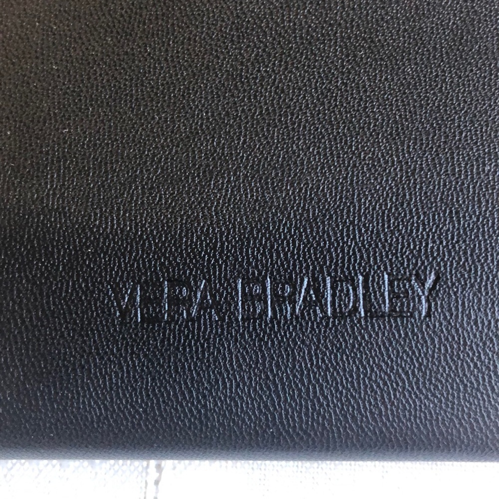 Vera Bradley faux leather slim envelope clutch Blk - Picture 5 of 8